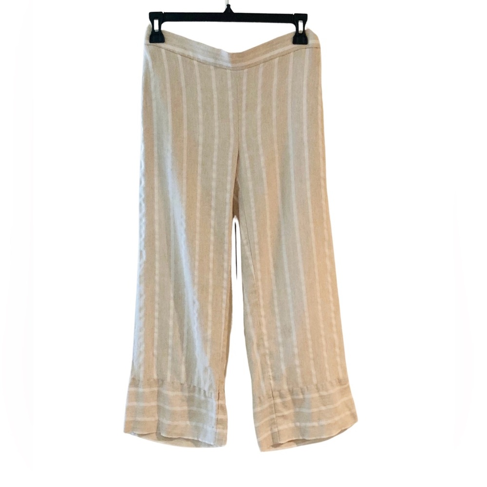 LOFT Cream & White Slip On Ankle Cropped Pants Size XXSP